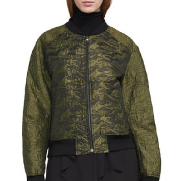 BCBGMaxAzria Green Gibson Camouflage Bomber Jacket Size XXS-New - Picture 1 of 16